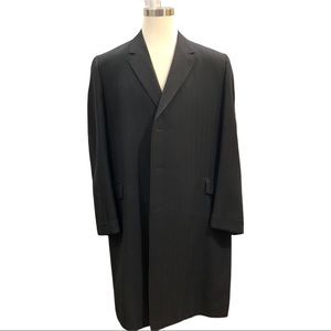Barry Walt Vintage Black Wool Herringbone Top Coat size Large